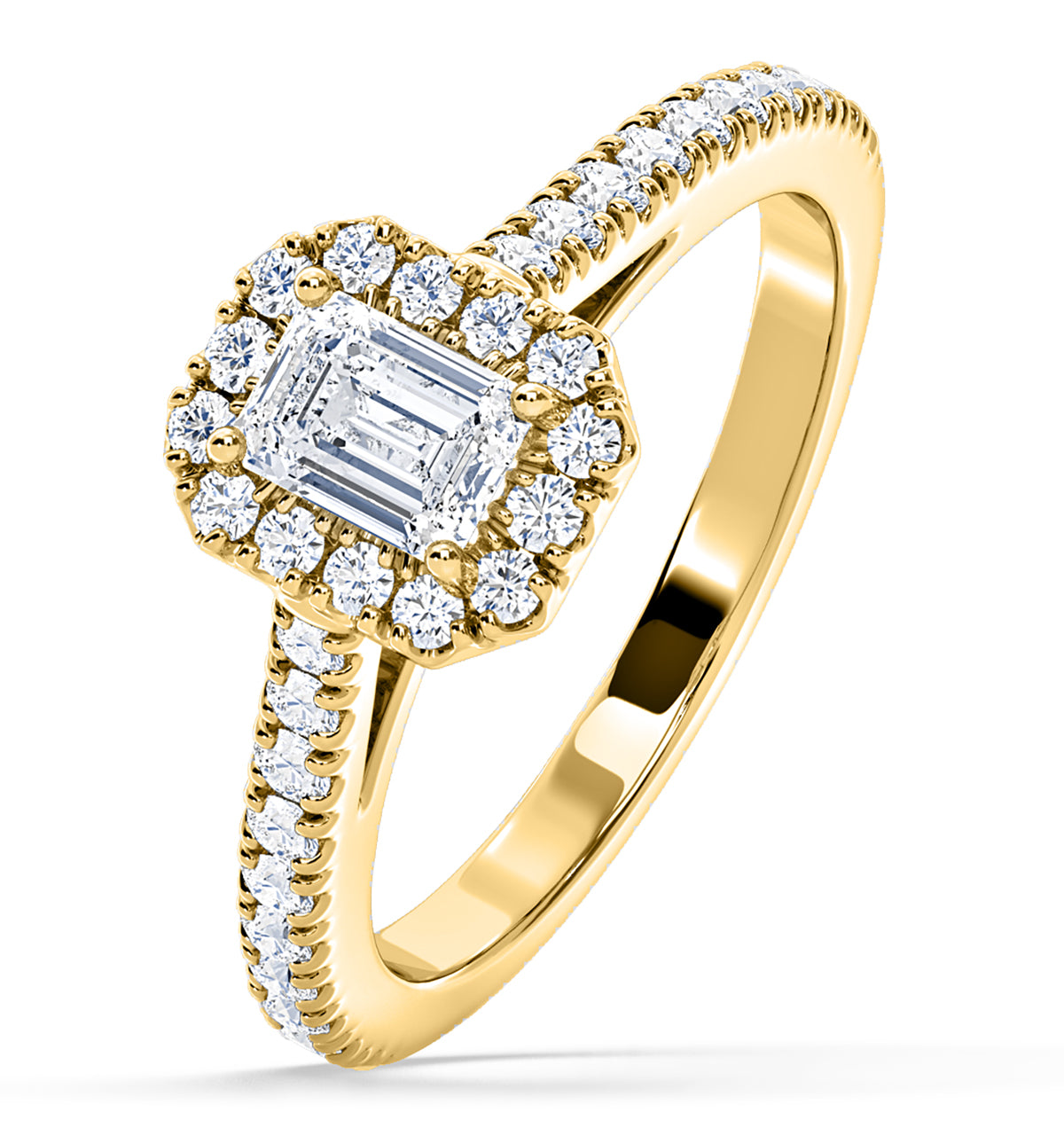 Annabelle GIA Diamond Halo Engagement Ring in 18K Gold 1.35ct G/VS1