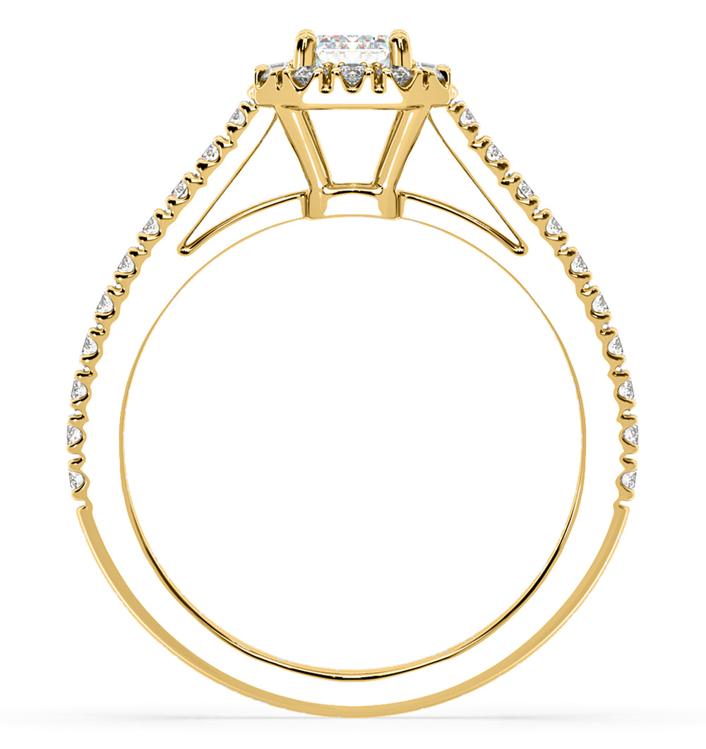 Annabelle GIA Diamond Halo Engagement Ring in 18K Gold 1.35ct G/VS1