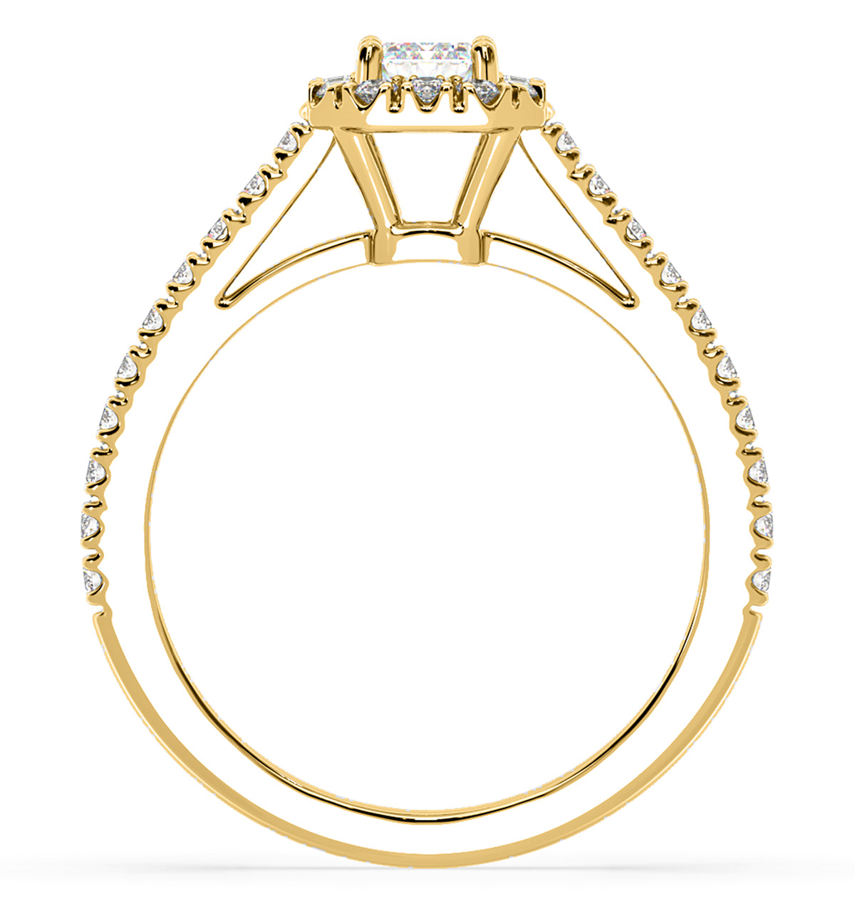 Annabelle GIA Diamond Halo Engagement Ring in 18K Gold 1.35ct G/VS1