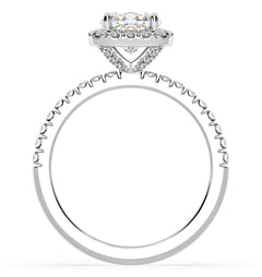 Beatrice GIA Diamond Halo Engagement Ring in Platinum 1.48ct G/SI2