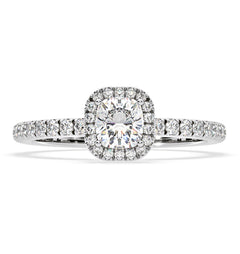 Beatrice GIA Diamond Halo Engagement Ring in Platinum 1.25ct G/VS1