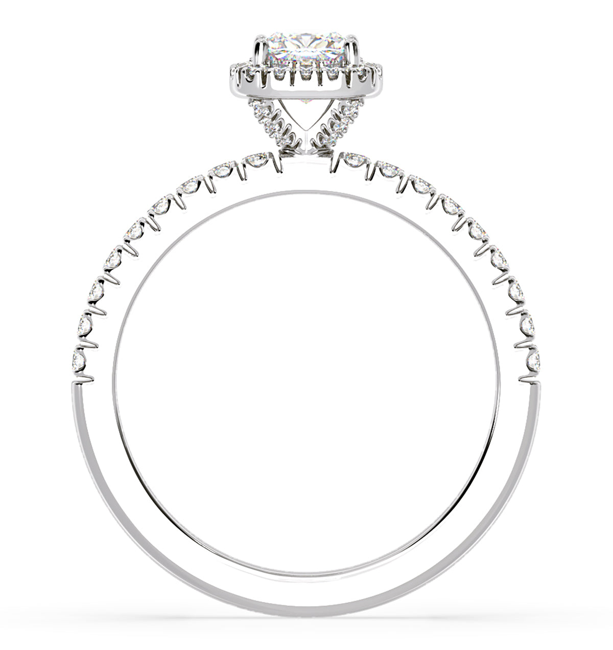 Beatrice Diamond Halo Engagement Ring 18K White Gold 1ct G/VS1