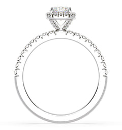 Beatrice GIA Diamond Halo Engagement Ring in Platinum 1.25ct G/VS1