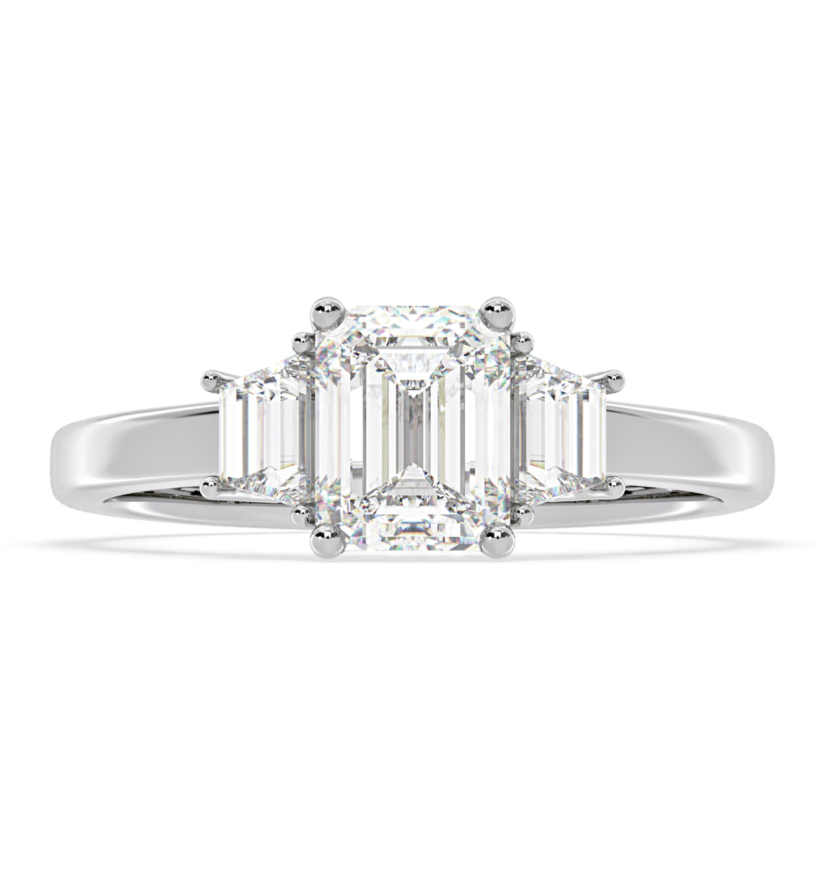 Erika Lab Diamond 1.70ct Emerald Cut Ring in 18K White Gold F/VS1