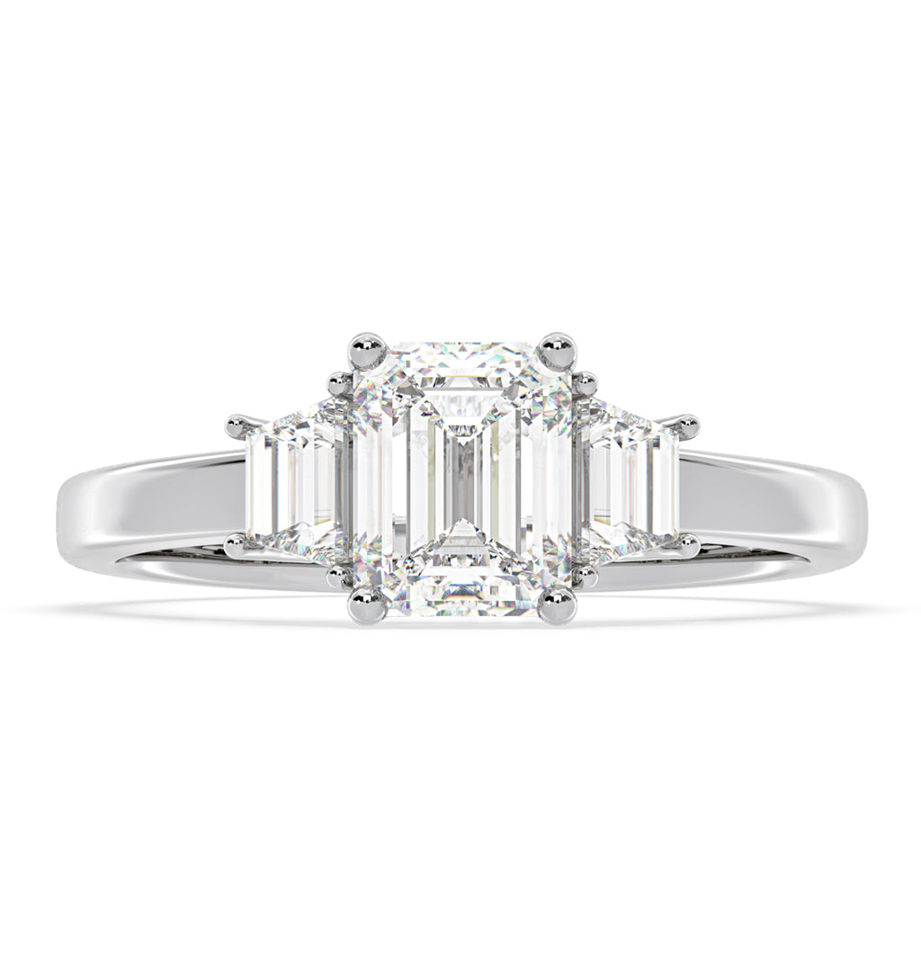 Erika Lab Diamond 1.70ct Emerald Cut Ring in Platinum F/VS1