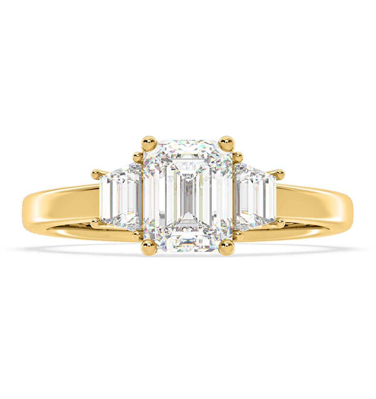 Erika Lab Diamond 1.70ct Emerald Cut Ring in 18K Yellow Gold F/VS1