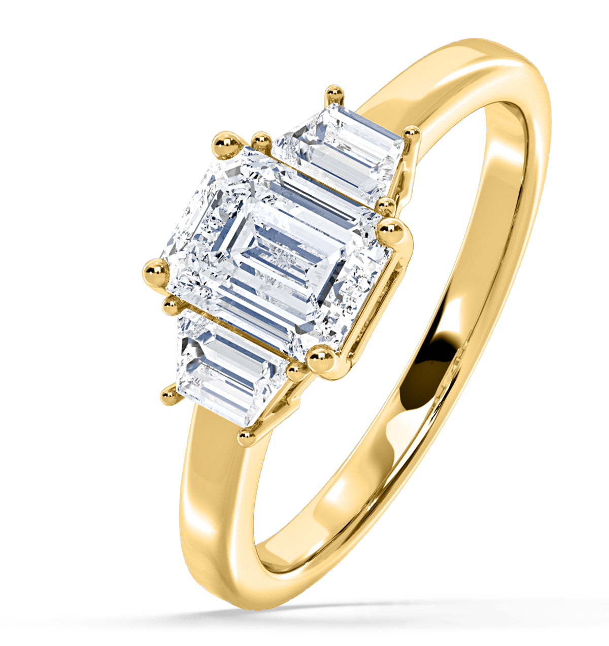 Erika Lab Diamond 1.70ct Emerald Cut Ring in 18K Yellow Gold F/VS1