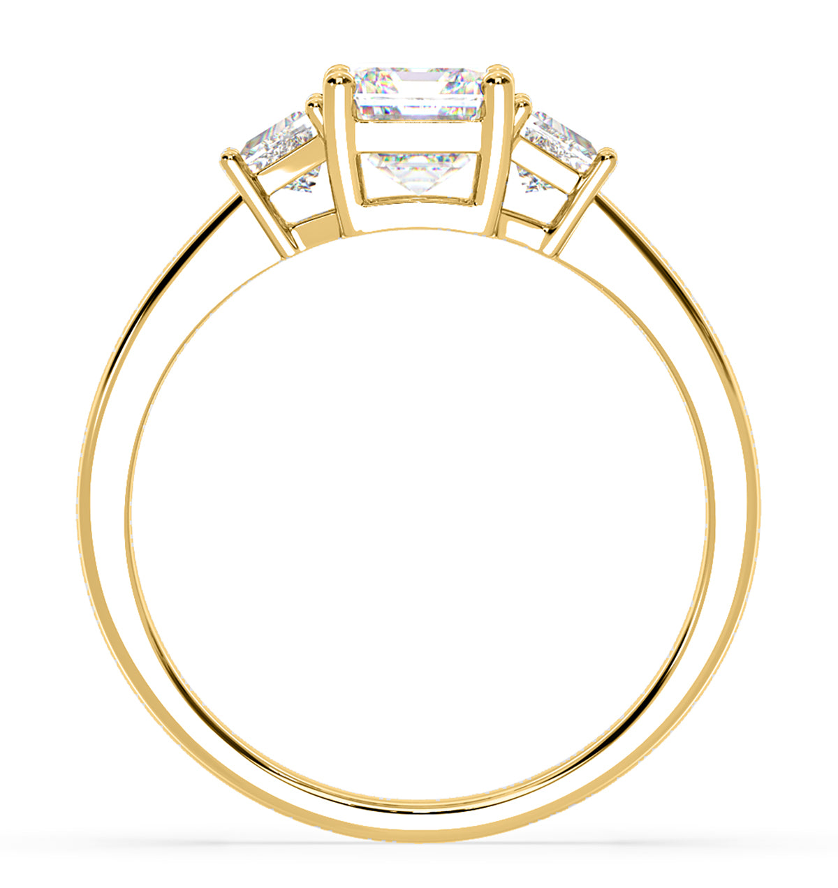 Erika Lab Diamond 1.70ct Emerald Cut Ring in 18K Yellow Gold F/VS1