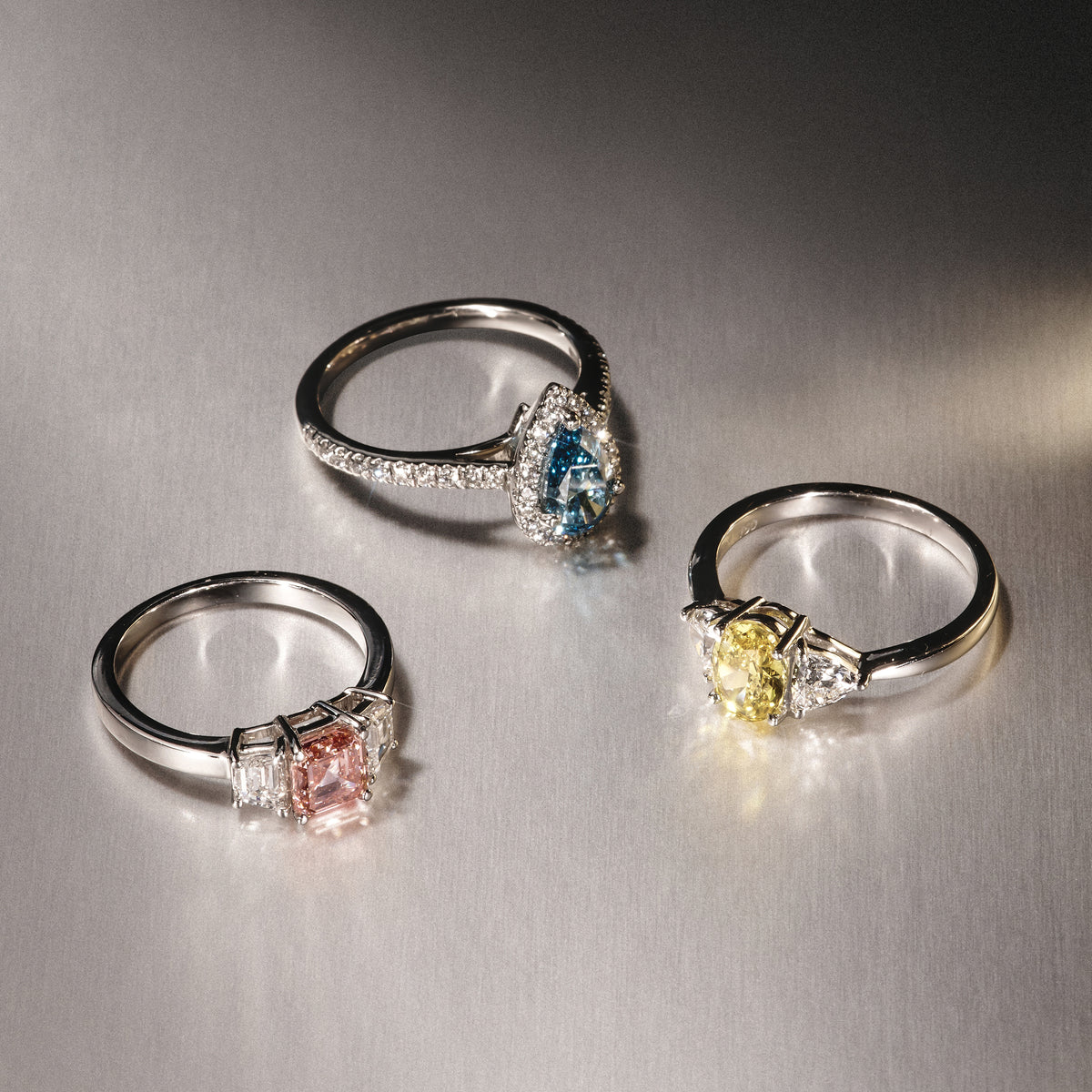 Diana Blue Lab Diamond Pear Halo Ring 1.00ct in Platinum - Elara Collection