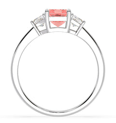 Erika Pink Lab Diamond 1.70ct Emerald Cut Ring in 18K White Gold - Elara Collection