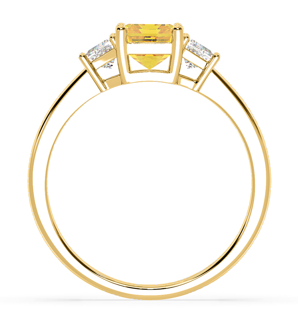 Erika Yellow Lab Diamond 1.70ct Emerald Cut Ring in 18K Yellow Gold - Elara Collection