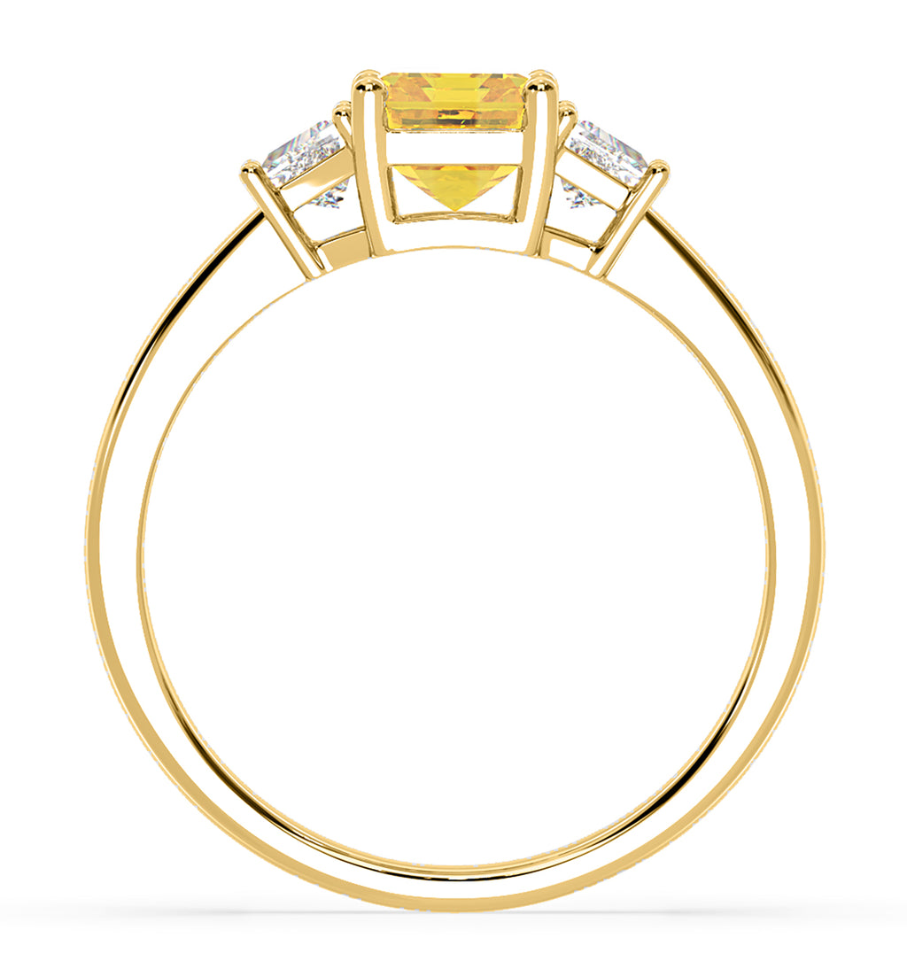 Erika Yellow Lab Diamond 1.70ct Emerald Cut Ring in 18K Yellow Gold - Elara Collection
