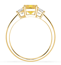 Erika Yellow Lab Diamond 1.70ct Emerald Cut Ring in 18K Yellow Gold - Elara Collection