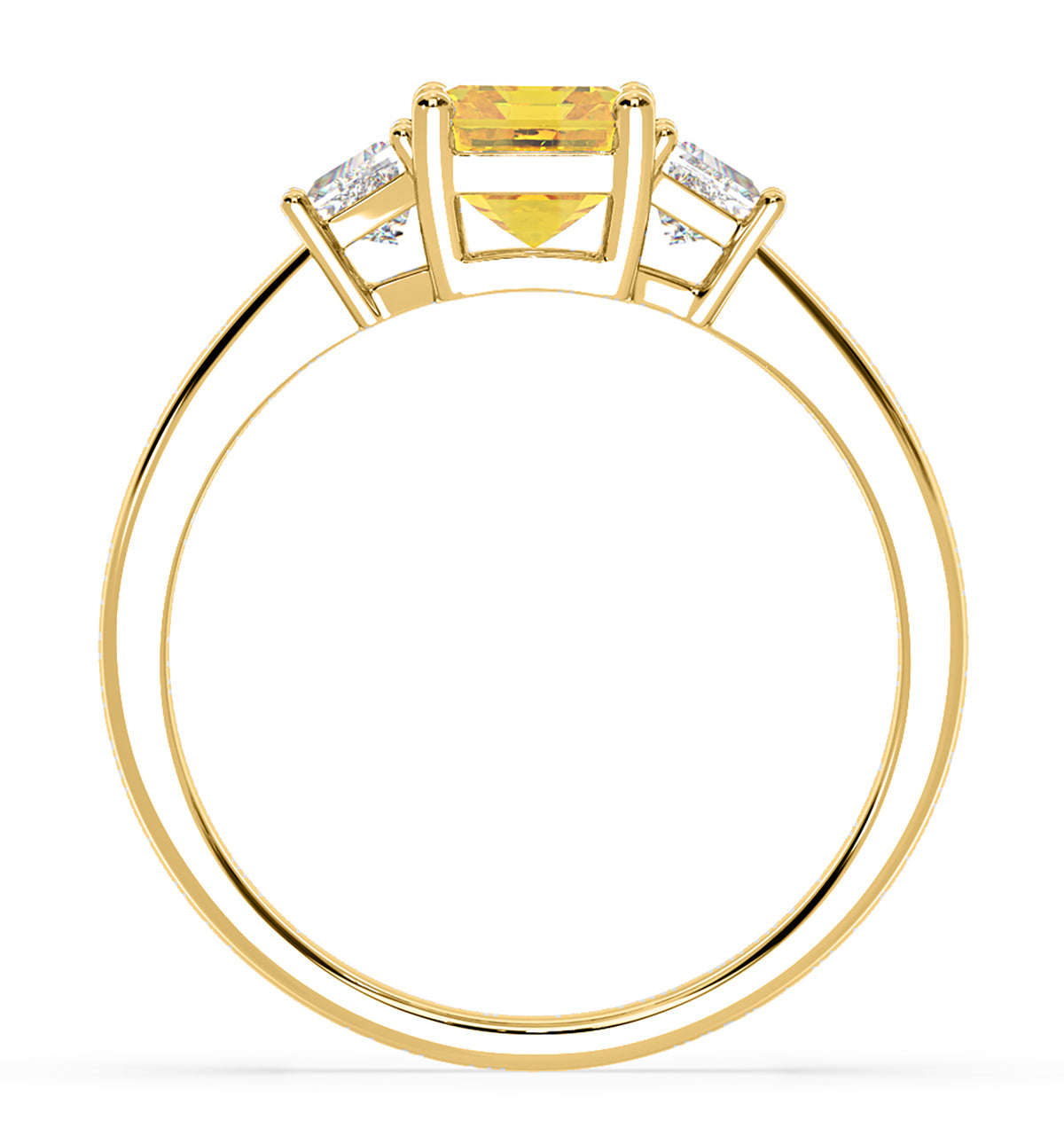 Erika Yellow Lab Diamond 1.70ct Emerald Cut Ring in 18K Yellow Gold - Elara Collection