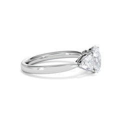 Dalia Lab Diamond Oval with Trillions 1.70ct Ring in 18K White Gold F/VS1
