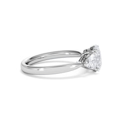 Dalia Lab Diamond Oval with Trillions 1.70ct Ring in 18K White Gold F/VS1