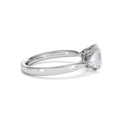 Dalia Lab Diamond Oval with Trillions 1.70ct Ring in 18K White Gold F/VS1