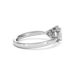 Dalia Lab Diamond Oval with Trillions 1.70ct Ring in 18K White Gold F/VS1
