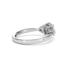 Dalia Lab Diamond Oval with Trillions 1.70ct Ring in 18K White Gold F/VS1