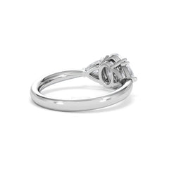 Dalia Lab Diamond Oval with Trillions 1.70ct Ring in 18K White Gold F/VS1