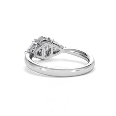 Dalia Lab Diamond Oval with Trillions 1.70ct Ring in 18K White Gold F/VS1
