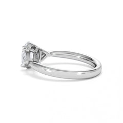 Dalia Lab Diamond Oval with Trillions 1.70ct Ring in 18K White Gold F/VS1