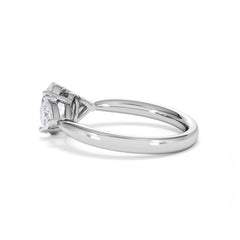 Dalia Lab Diamond Oval with Trillions 1.70ct Ring in 18K White Gold F/VS1