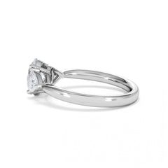 Dalia Lab Diamond Oval with Trillions 1.70ct Ring in 18K White Gold F/VS1