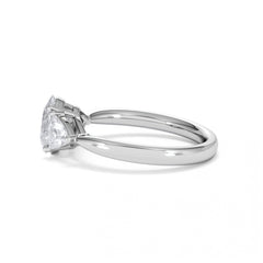 Dalia Lab Diamond Oval with Trillions 1.70ct Ring in 18K White Gold F/VS1