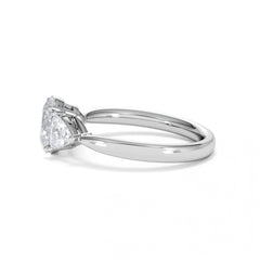 Dalia Lab Diamond Oval with Trillions 1.70ct Ring in 18K White Gold F/VS1