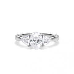 Dalia Lab Diamond Oval with Trillions 1.70ct Ring in Platinum F/VS1