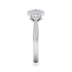 Dalia Lab Diamond Oval with Trillions 1.70ct Ring in Platinum F/VS1