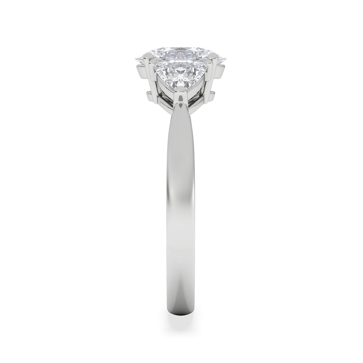 Dalia Lab Diamond Oval with Trillions 1.70ct Ring in Platinum F/VS1