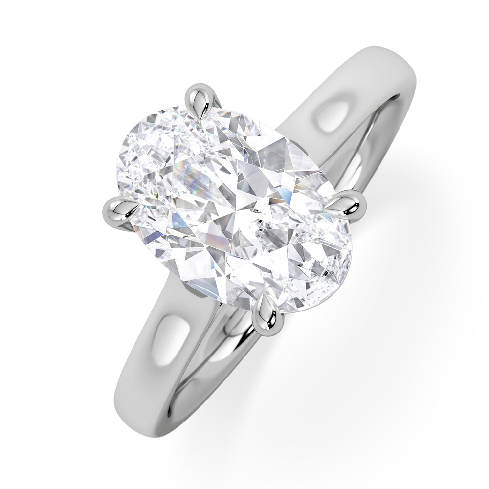 Amora Oval 2.00ct Lab Diamond Engagement Ring F/VS1 Set in 18K White Gold