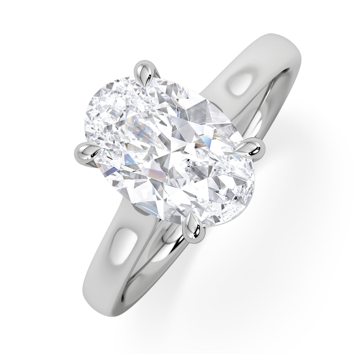Amora Oval 2.00ct Lab Diamond Engagement Ring F/VS1 Set in 18K White Gold