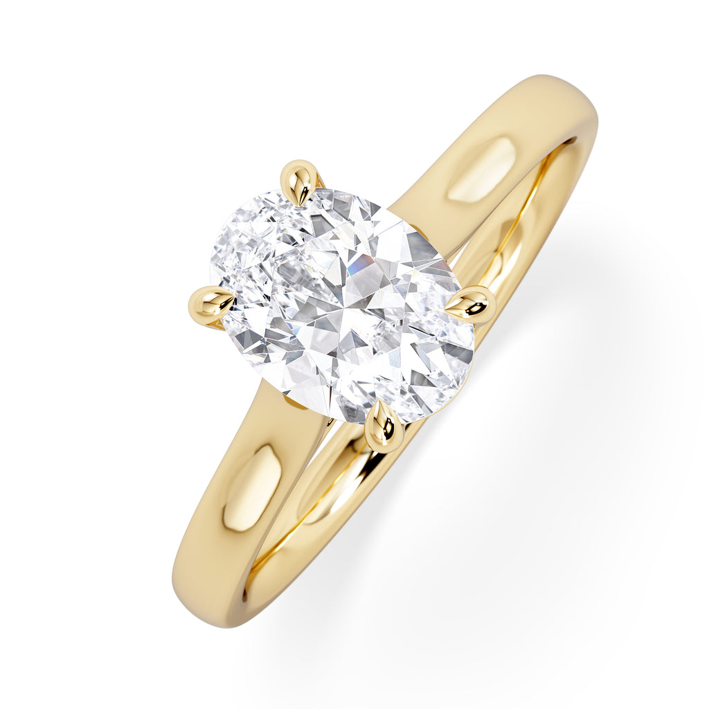 Amora Oval 1.00ct Lab Diamond Engagement Ring F/VS1 Set in 18K Gold