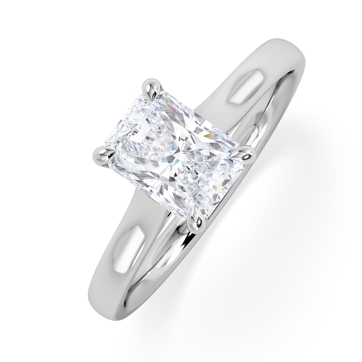 Amora Radiant 1.00ct Lab Diamond Engagement Ring F/VS1 Set in 18K White Gold
