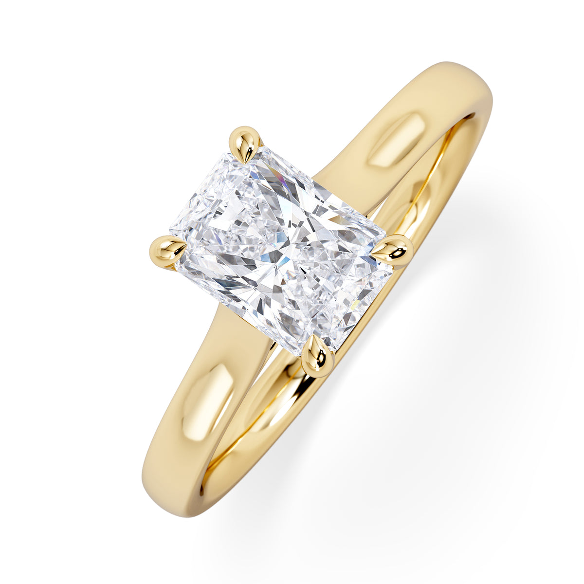 Amora Radiant 1.00ct Lab Diamond Engagement Ring F/VS1 Set in 18K Gold