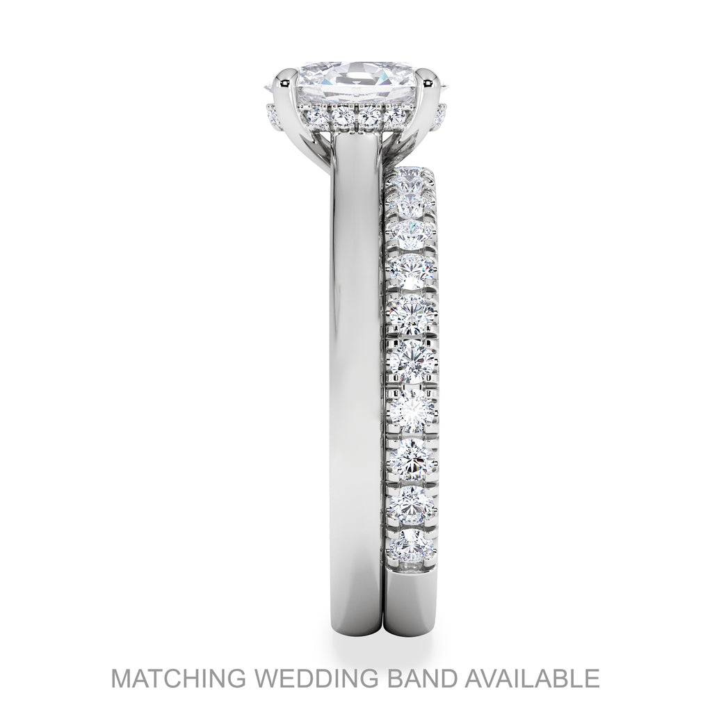 Amora Oval 3.00ct Hidden Halo Lab Diamond Engagement Ring G/VS1 Set in Platinum