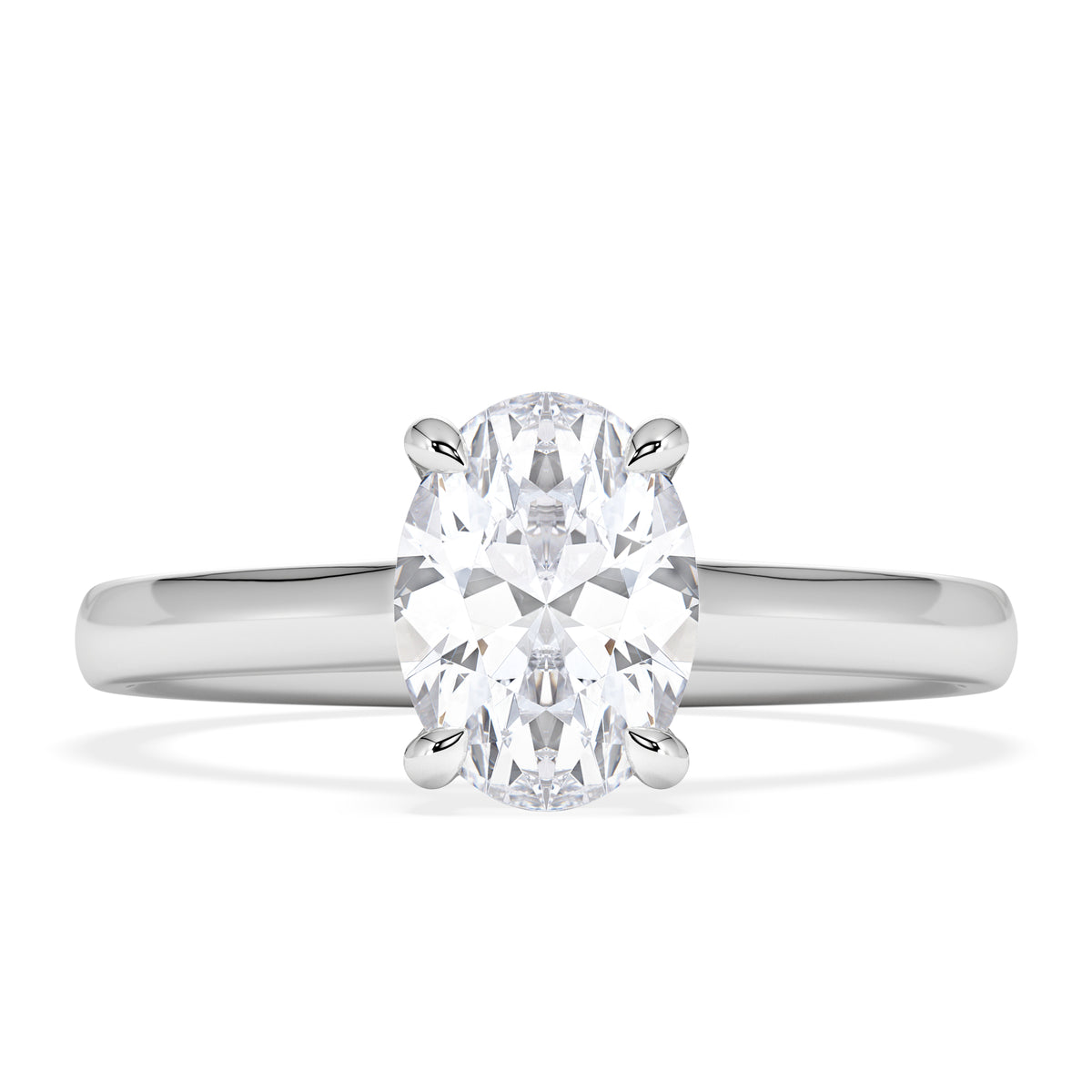 Amora Oval 1.00ct Hidden Halo Lab Diamond Engagement Ring F/VS1 Set in 18K White Gold