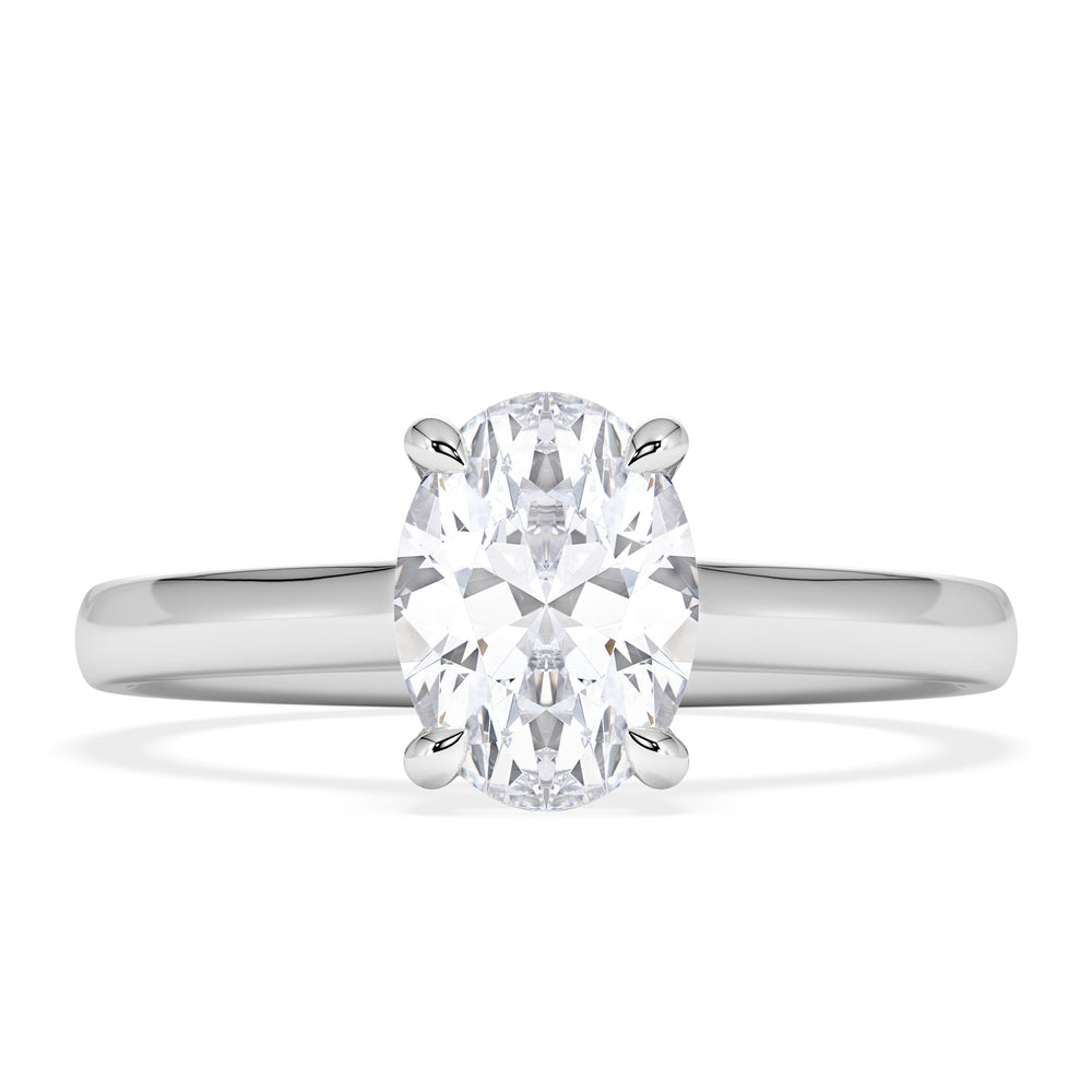 Amora Oval 1.00ct Hidden Halo Diamond Engagement Ring G/VS1 Set in 18K White Gold