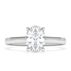 Amora Oval 1.00ct Hidden Halo Diamond Engagement Ring G/VS1 Set in 18K White Gold