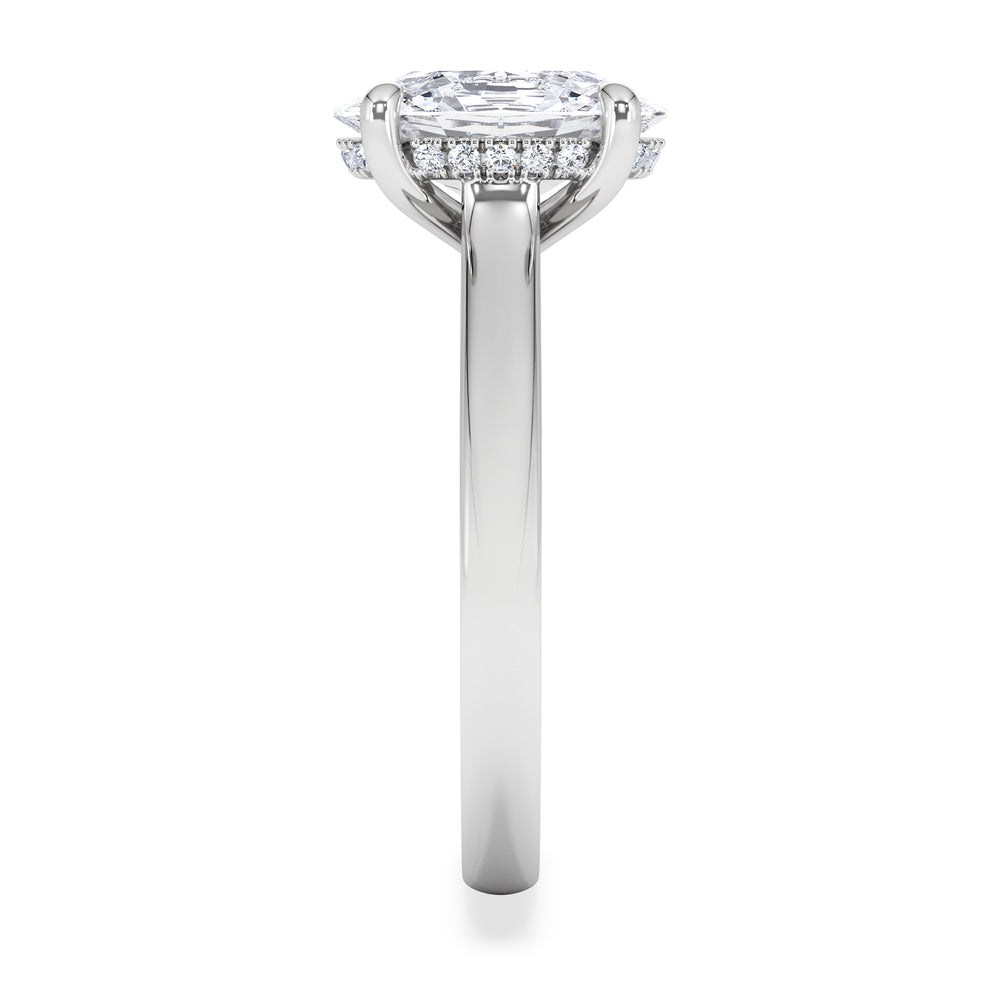 Amora Oval 2.00ct Hidden Halo Lab Diamond Engagement Ring F/VS1 Set in 18K White Gold