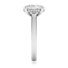 Amora Oval 2.00ct Hidden Halo Lab Diamond Engagement Ring F/VS1 Set in 18K White Gold
