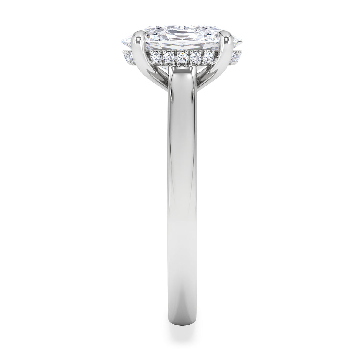 Amora Oval 2.00ct Hidden Halo Lab Diamond Engagement Ring F/VS1 Set in 18K White Gold