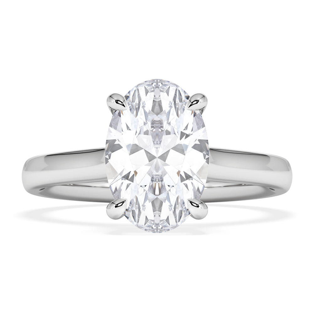 Amora Oval 2.00ct Hidden Halo Lab Diamond Engagement Ring F/VS1 Set in Platinum