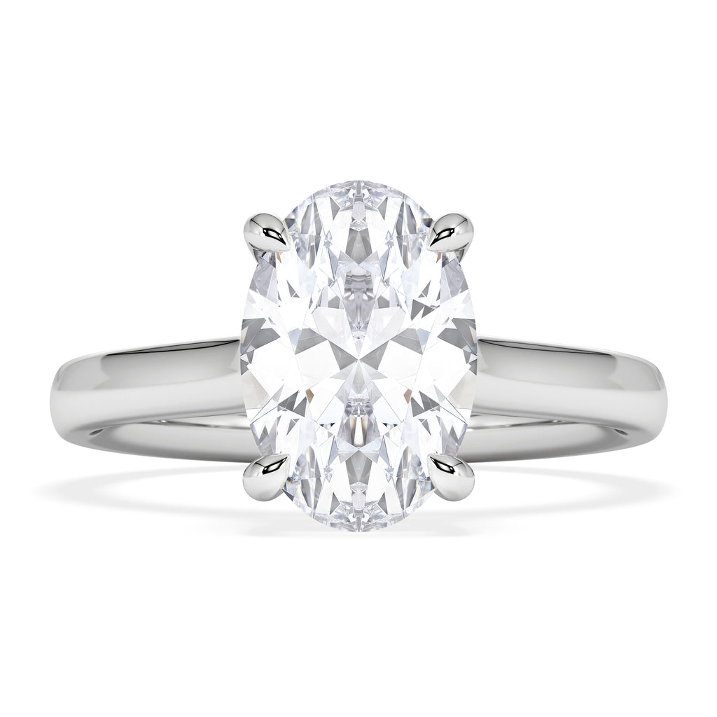 Amora Oval 2.00ct Hidden Halo Lab Diamond Engagement Ring F/VS1 Set in Platinum