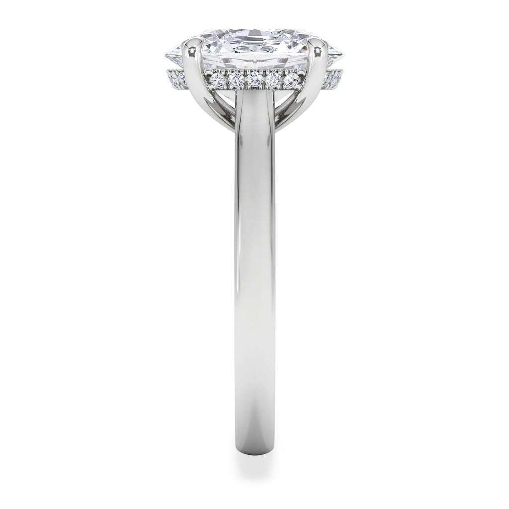Amora Oval 3.00ct Hidden Halo Lab Diamond Engagement Ring G/VS1 Set in Platinum