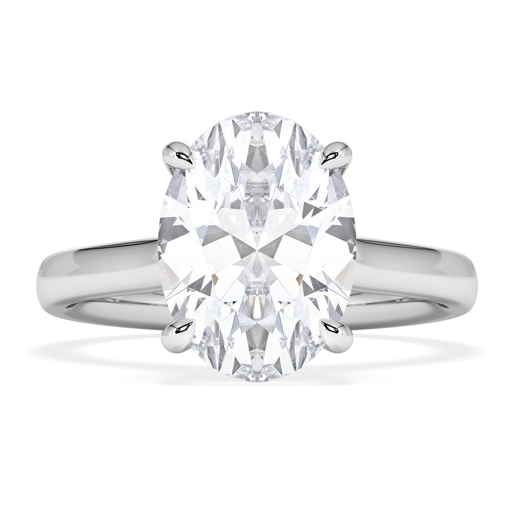 Amora Oval 3.00ct Hidden Halo Lab Diamond Engagement Ring G/VS1 Set in Platinum