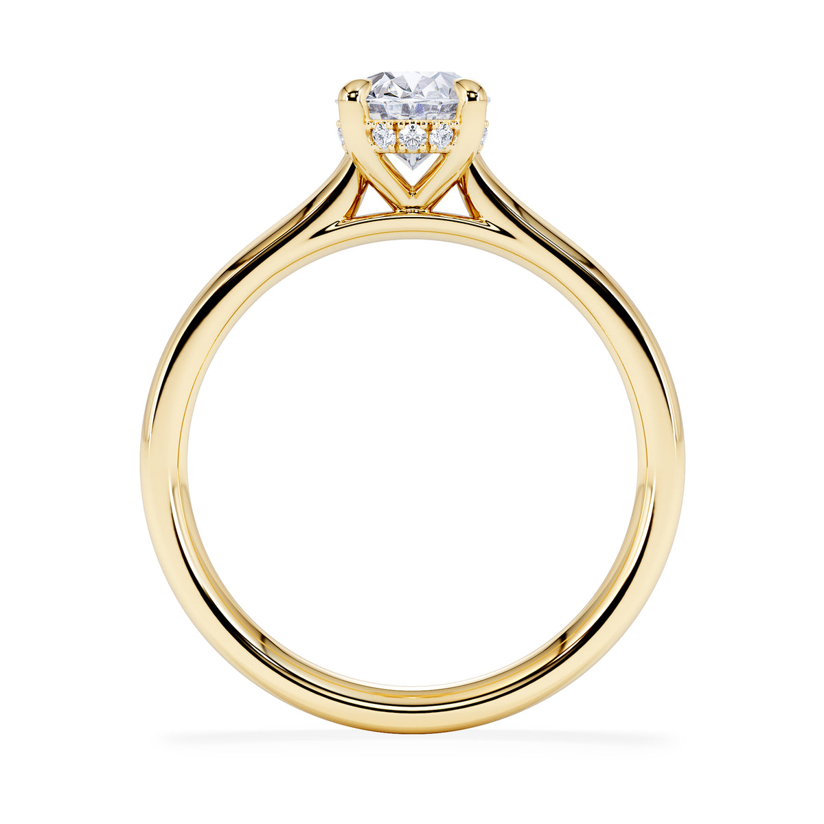 Amora Oval 1.00ct Hidden Halo Diamond Engagement Ring G/VS1 Set in 18K Gold